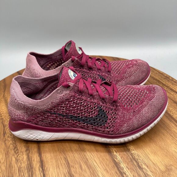 Nike Free RN Flyknit Shoes Womens Size 8 Raspberry Red Running Comfort Walking - Picture 1 of 8